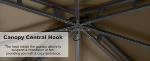 ABCCANOPY Gazebo à auvent extérieur Gazebo à double toit avec cadre en acier et <span class=keywords><strong>rideaux</strong></span> d'ombrage Gazebo à auvent extérieur - Product Image 4