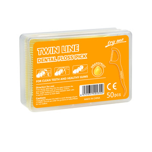 ไหมขัดฟันฟรุ๊ตตี้ดับเบิ้ลไลน์ 7.4 ซม. เส้นใยโพลีเมอร์ละเอียดพิเศษ 50 ชิ้น บรรจุกล่อง สำหรับดูแลช่องปาก - Product Image 2