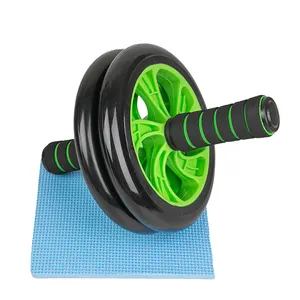 Rolo de roda abdominal fitness antiderrapante, conjunto de ginástica e roda abdominal com cabo