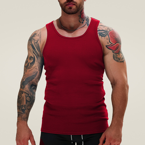 Wholesale <strong>Men's</strong> Fitness Cotton <strong>Stringer</strong> Custom Running Sports Ribbed tank Top for <strong>Men</strong> Printed Athletic Sleeveless <strong>Mens</strong> tank Top - Product Image 3