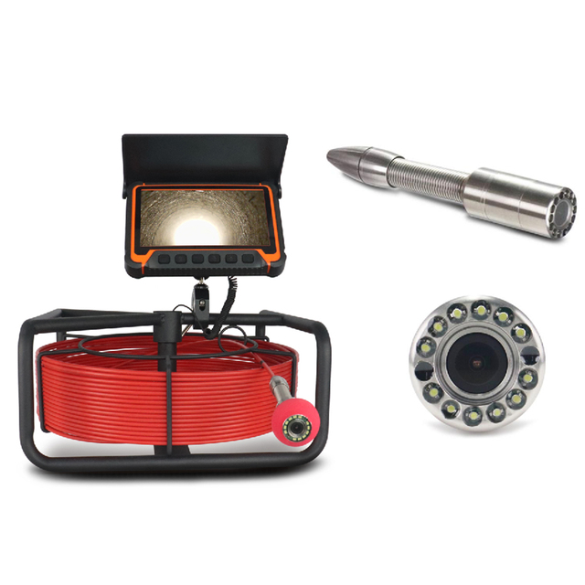 3kg Light Weight Video Scope Camera Pipe Endoscope with Fiberglass Push Rod Cable 7 Inches Screen