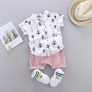 Conjunto de Ropa para Bebé Niño con Estampado de Cactus, Verano, Manga Corta, 2 Piezas, Conjunto Informal - Product Image 6