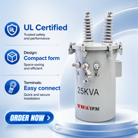 Transformateur de distribution de puissance monophasé YIFA 100KVA, petit modèle, 13.8KV 110V 220V, en cuivre, à bain d'huile, 50/60Hz, monté sur poteau, pour réseau rural