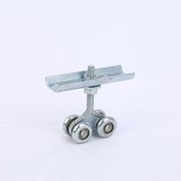 Poulie de suspension industrielle à 4 rouleaux pour quincaillerie de porte coulissante robuste en acier au carbone galvanisé