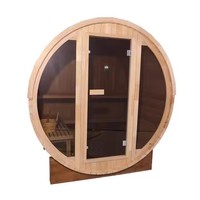 Ruangan Sauna uap kering barel luar ruangan mewah untuk 2/3 orang Bahan utama kayu Solid Cedar merah