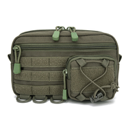 Pochette tactique de camouflage avec fermeture éclair, système Molle, sac de transport EDC étanche pour le rangement d'outils multi-usages