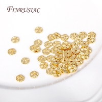 Séparateurs de perles rondes à friser en vague bricolage perles fabrication de bijoux 4/5/6MM 18K plaqué or vague perles entretoises plates