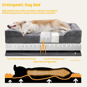 Cama Ortopédica Jumbo para Perros, para Razas Grandes y Extra Grandes, Funda Extraíble y Lavable, Rectangular Sólida, <span class=keywords><strong>de</strong></span> Polialgodón Cálido para Invierno - Product Image 5