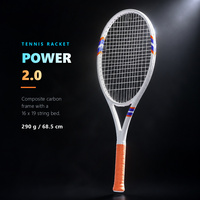 Raquette de tennis en fibre de carbone Influence 290g, cordage en nylon extra dur, grip G2, 300mm+, équilibre, pour joueurs amateurs, entraînement de puissance