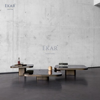 Table basse extérieure en verre élégante de nouveau design: table basse moderne, base d'acier inoxydable | table basse de luxe d'art
