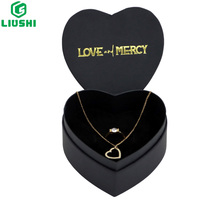 Boîte à bijoux en carton rigide en forme de cœur en papier de conception personnalisée de luxe à prix de gros pour collier et bague