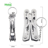 Pince multi-outils de petite poche en acier inoxydable avec porte-clés, Usage quotidien, pour l'extérieur