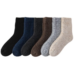 Men's Wool <b>Socks</b> Thickened Fleece Lined Mid Calf Warm Autumn <b>Winter</b> Solid Color Casual <b>Socks</b> - Product Image 3
