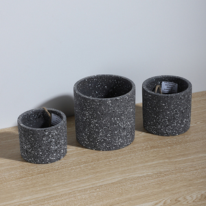 Mate negro barato de interior al aire libre de cemento flor olla moldes/casa jardín decoración de <span class=keywords><strong>terrazo</strong></span> suculentas Macetas - Product Image 6