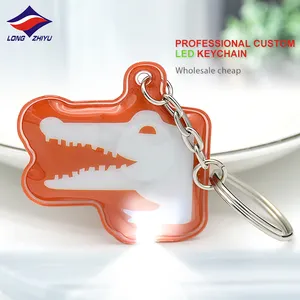 Longzhiyu 15 Years Factory Clear Acrylic Keyring Custom LED Keychains Cartoon Animal Led PVC Key Chain Bag Pendant