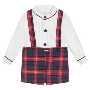 Customized Hot sell boys plaid School Uniform high quality for Primary Kids in kids cotton School suit
