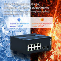 Switch PoE non géré 8 ports 1000M Ethernet + 2 interfaces SFP, conforme aux normes de l'industrie, compatible avec le montage sur rail DIN.