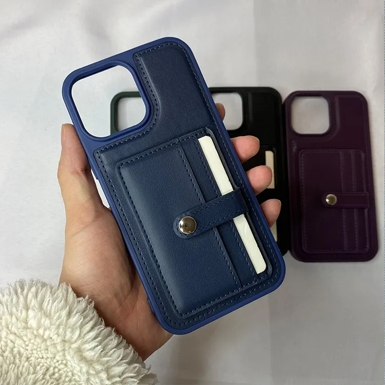 Casing Ponsel Slot Kartu Flip Sabuk Asli Kulit Antik Mewah Casing Ponsel untuk Iphone 11 12 13 14Pro Max Tahan Benturan Penutup Ponsel Antijatuh