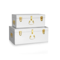 Home Dekorative Lagerung Stahl Metall Kofferraum Box mit Schloss