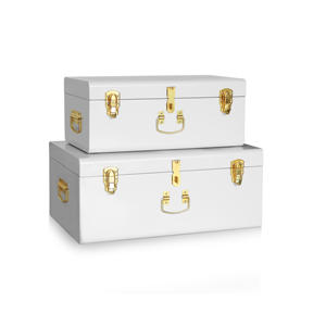 Home Decorative Storage Steel Metal Trunk Box With Lock