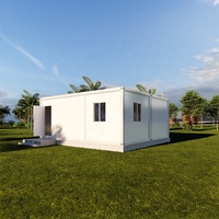 Maison conteneur préfabriquée blanche à plancher plat, économique et portable, 2+1, grande surface habitable, en kit, moderne et durable, pour école