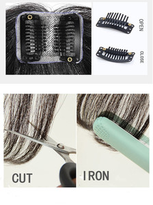 Clip di frangia dei capelli umani di Remy di colore biondo In per la frangia dei capelli fatta a mano dei capelli delle donne - Product Image 6