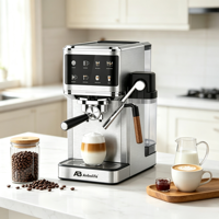 Cafetera Eléctrica Francesa Anbolife de 20 Bares con Tanque de Leche, Pantalla Táctil a Color, Control de Temperatura PID, Función de Cold Brew para el Hogar