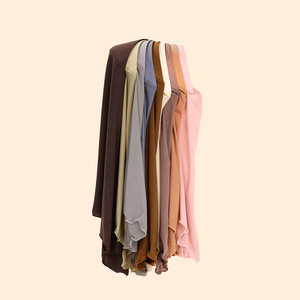 Hiyab Instantáneo de Chifón con Borde Ondulado de Color Sólido, Listo para Usar, para Mujeres Musulmanas, Cubre el Cuello - Product Image 6