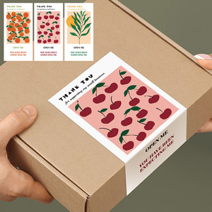 Autocollants étiquettes de scellage merci 100 pièces, étiquettes pour boîte cadeau, étiquettes postale joyeux station, pour les boîtes d'expédition - Product Image 1