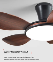 Ventilateur de plafond intelligent en bois à 5 pales droites de 42 pouces avec ampoule LED, ventilateur de plafond avec lumière pour chambre à coucher
