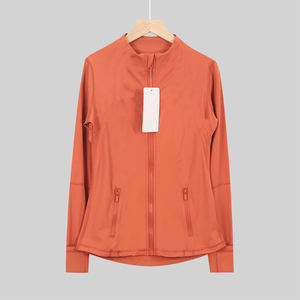 سترة يوغا نسائية بياقة عالية وسحاب وأكمام طويلة، قميص رياضي ضيق للنساء للتمارين الخارجية واللياقة البدنية - Product Image 2