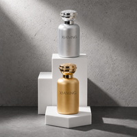 Flacon de parfum vide en verre 30ml 50ml 100ml, plaqué or et argent, rechargeable, atomiseur à bille, logo personnalisé