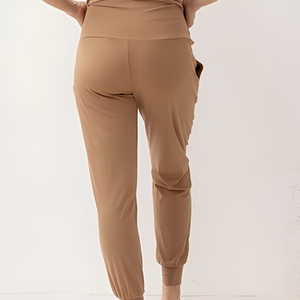 Ensemble pyjama de maternité 2 pièces col en V, pantalon long taille haute, manches courtes, respirant en rayonne - Product Image 6