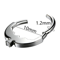 Cincin Hidung Titanium ASTM F136 Model Kelelawar Berengsel, Hipoalergenik Bebas Nikel untuk Tindik Septum Hidung, Perhiasan Tubuh