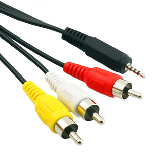 1.5M/5 Pés de 2.5mm Cabo AV para <span class=keywords><strong>3</strong></span> <span class=keywords><strong>RCA</strong></span> Aux Jack <span class=keywords><strong>3</strong></span>.5mm para 2.5mm Adaptador para Smartphones MP3 Tablets Alto-falantes Home Theater - Product Image 2