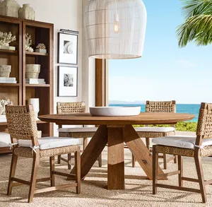 Sassanid Top xếp hạng Mỹ Hot Bán phòng ăn đặc biệt nứt sồi brule vòng bàn ăn - Product Image 5