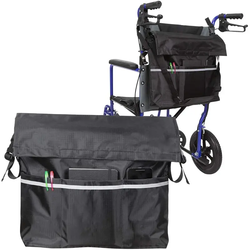 Nylon Wheelchair Bag For Handicap Outdoor Side Storage Pouch Folding Pocket For Rollator Wheel chair Walkers Hang Crossbody Bags