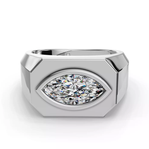 Anillo de declaración para hombre de oro rosa macizo de 14K personalizado con diamante de laboratorio de 1 quilate de corte ovalado, regalo de compromiso, boda o uso diario. - Product Image 6