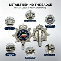 Badge de casquette vintage en métal avec couronne émaillée, insignes de collection, souvenirs