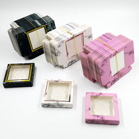 Boîte à cils en faux vison faits à la main, plusieurs couleurs, noir, rouge, bleu, violet, rose, emballage, 10 pièces