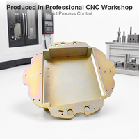 Base d'encastrement en alliage d'aluminium usiné CNC sur mesure, tolérance de 0,002 mm, finition chromate jaune, trous de montage encastrés