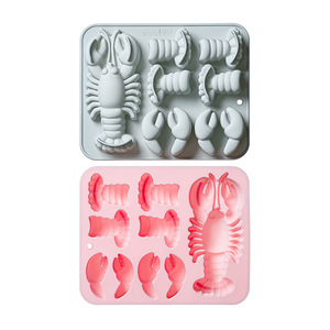 Moldes de Silicona Antiadherentes con Diseño de Langosta, Reutilizables, de Grado Alimenticio, Lindos Moldes Magnéticos de Silicona para Chocolate, Dulces y Hielo - Product Image 1