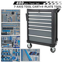 Ensemble d'outils de 400 pièces, armoire à outils à 7 tiroirs, chariot à outils robuste en acier inoxydable pour la réparation automobile, l'atelier, le garage