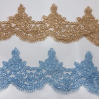 Accessoires vestimentaires Broderie Floral Net Bord Dentelle Garniture Avec Paillettes