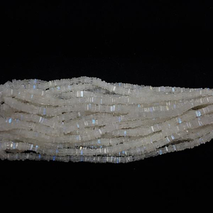 Cuentas de Piedras Preciosas de Piedra Lunar Arcoíris Blanca Natural de 4 mm y 5 mm, Corte Plano Cuadrado, Lisas, Certificadas por IGI, para la Creación de Joyas - Product Image 1