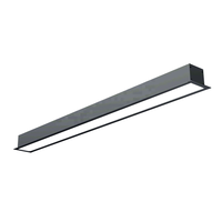 Luminaire linéaire encastré commercial à LED, profil en aluminium noir