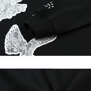 100% Cotton Biểu Tượng Tùy Chỉnh Chất Lượng Cao Màu Đen In Ren Bọt Áo Quá Khổ Hợp Thời Trang Áo Thun Unisex Thể Thao Áo - Product Image 4