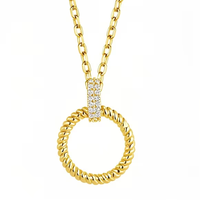 S925 bijoux en argent pur rétro lumière luxe torsion anneau pendentif collier bijoux haut de gamme personnalisé fabricant en gros