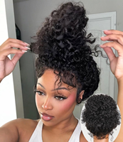Perruque en cheveux humains à dentelle complète 360 sans colle avec sangle invisible et cordon de serrage Pré-épilée Ondulation profonde et ondulée pour femmes noires