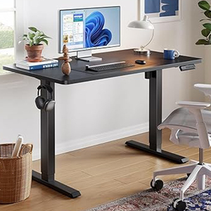 Bureau de bibliothèque ergonomique à réglage électrique de la hauteur par un seul moteur, sur mesure pour gagner de la place et améliorer l'expérience utilisateur au bureau - Product Image 1